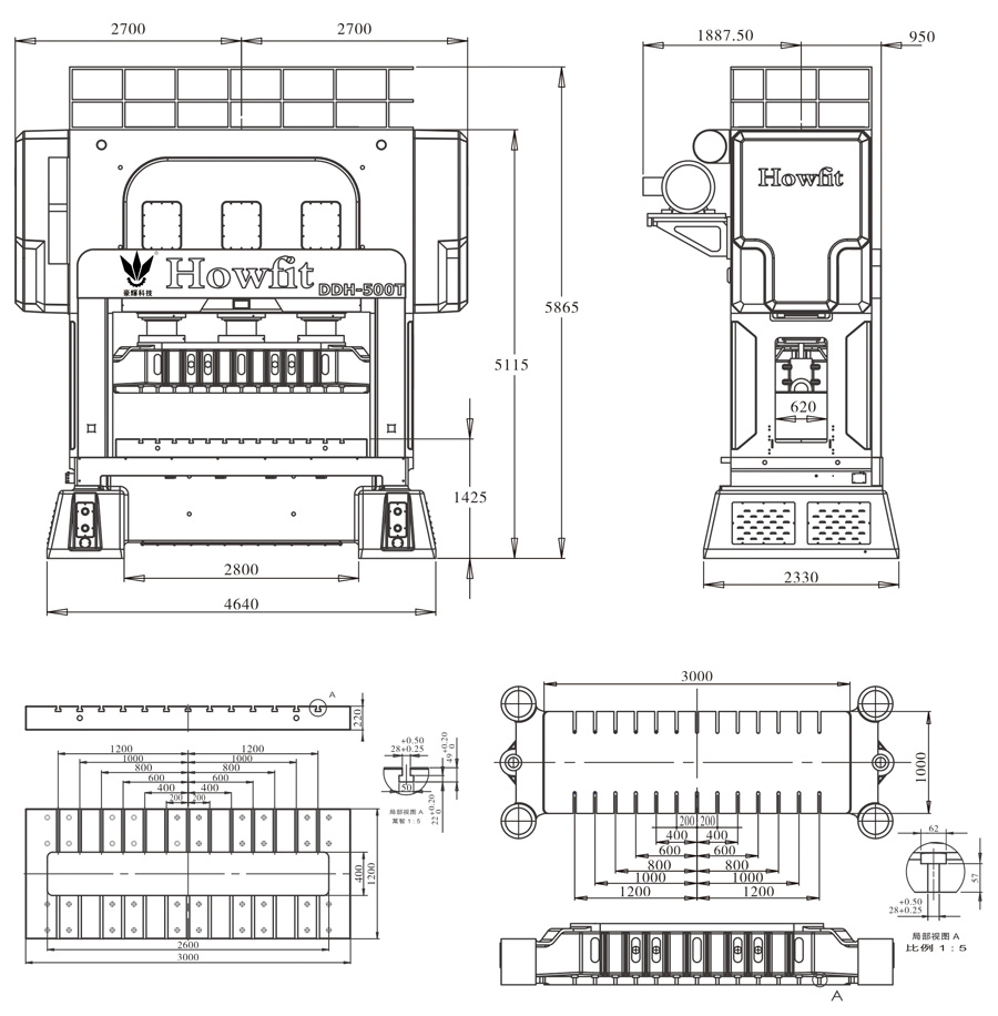 定轉(zhuǎn)子高速?zèng)_床結(jié)構(gòu)圖